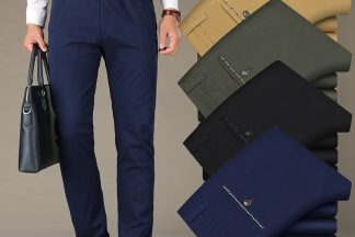 Elastic Mens Casual Pants For Fall And Winter
