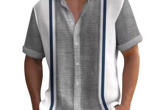 3D Digital Printing Summer Striped Shirt Male