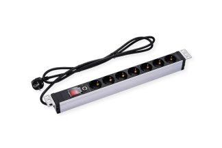 VALUE PRESA PDU A 7 VIE, 45, 19" 1UH, 45, CON PROTEZIONE DA SOVRACCARICO, 2M