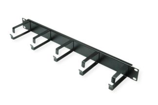 VALUE 19" 1UH GESTIONE CAVI, G - TYPE, 5 GANCI, NERO